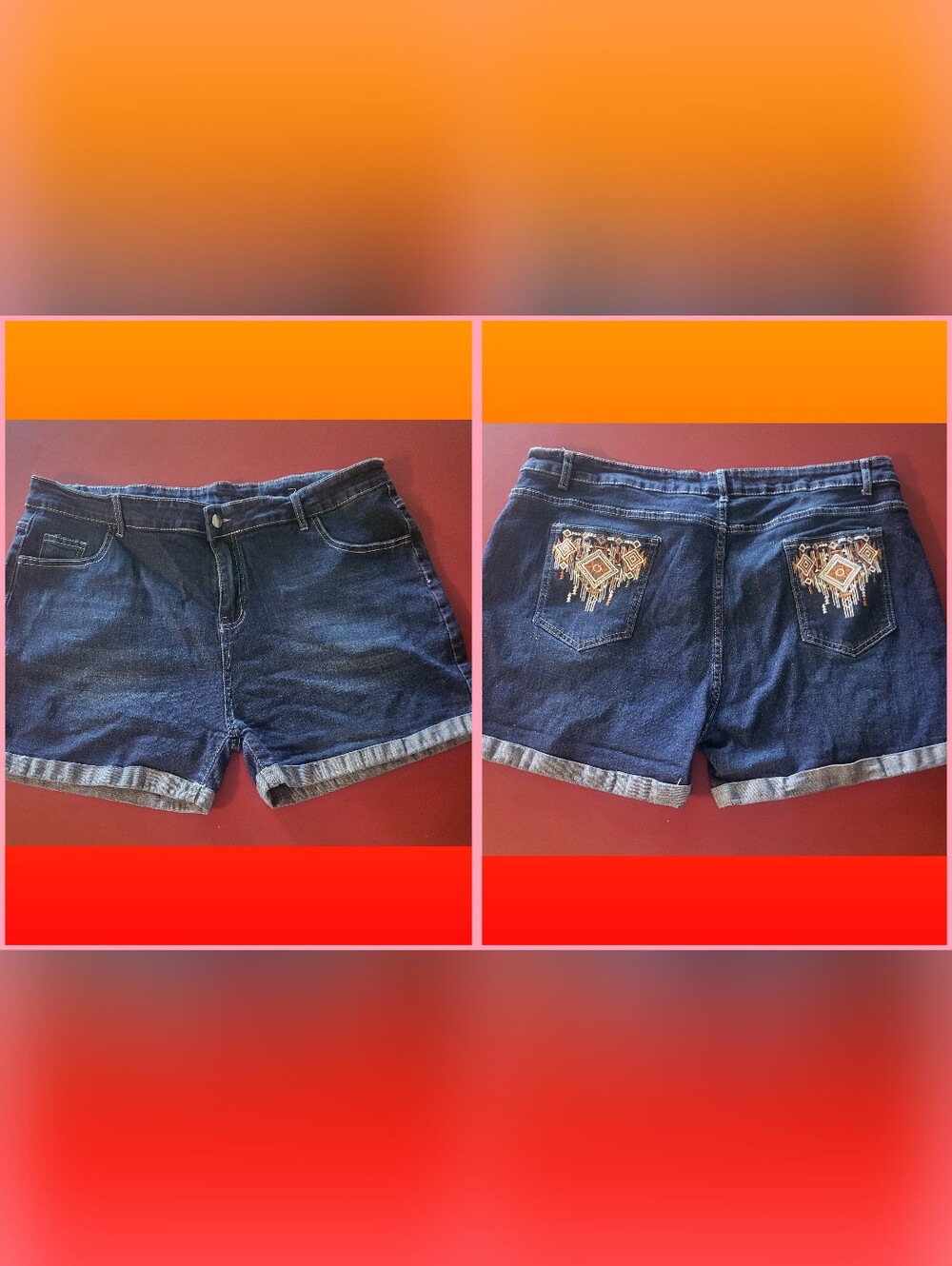 Women's Dark Wash Denim Shorts Size 3XL